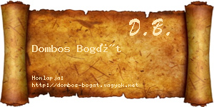 Dombos Bogát névjegykártya